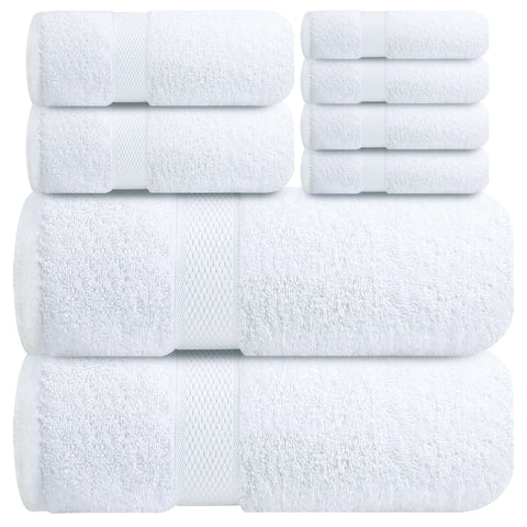Infinitee Xclusives luxury cotton bath towels front view showing plush, absorbent 27x54 towels