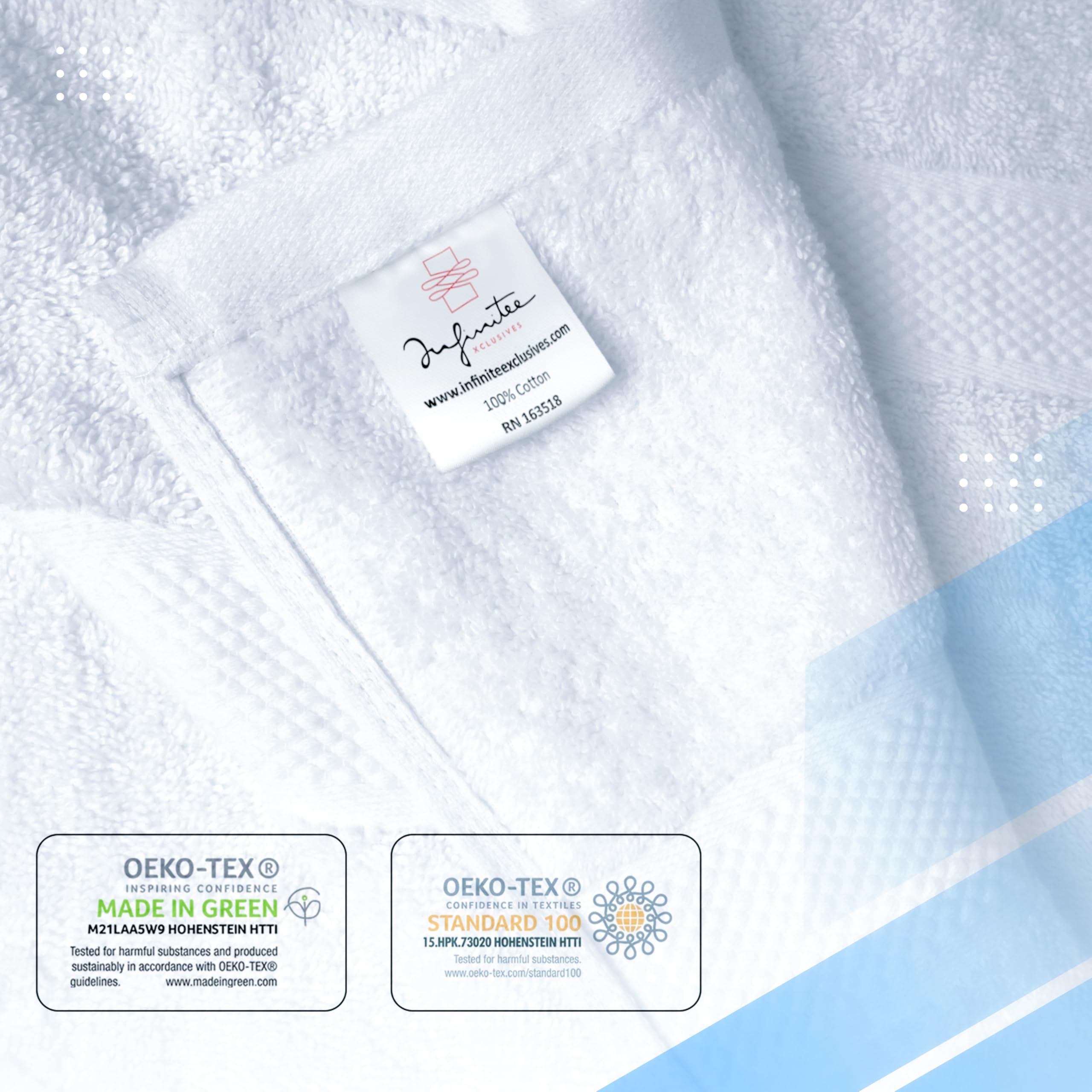 Infinitee Xclusives folded towel stack exuding luxury home spa vibes