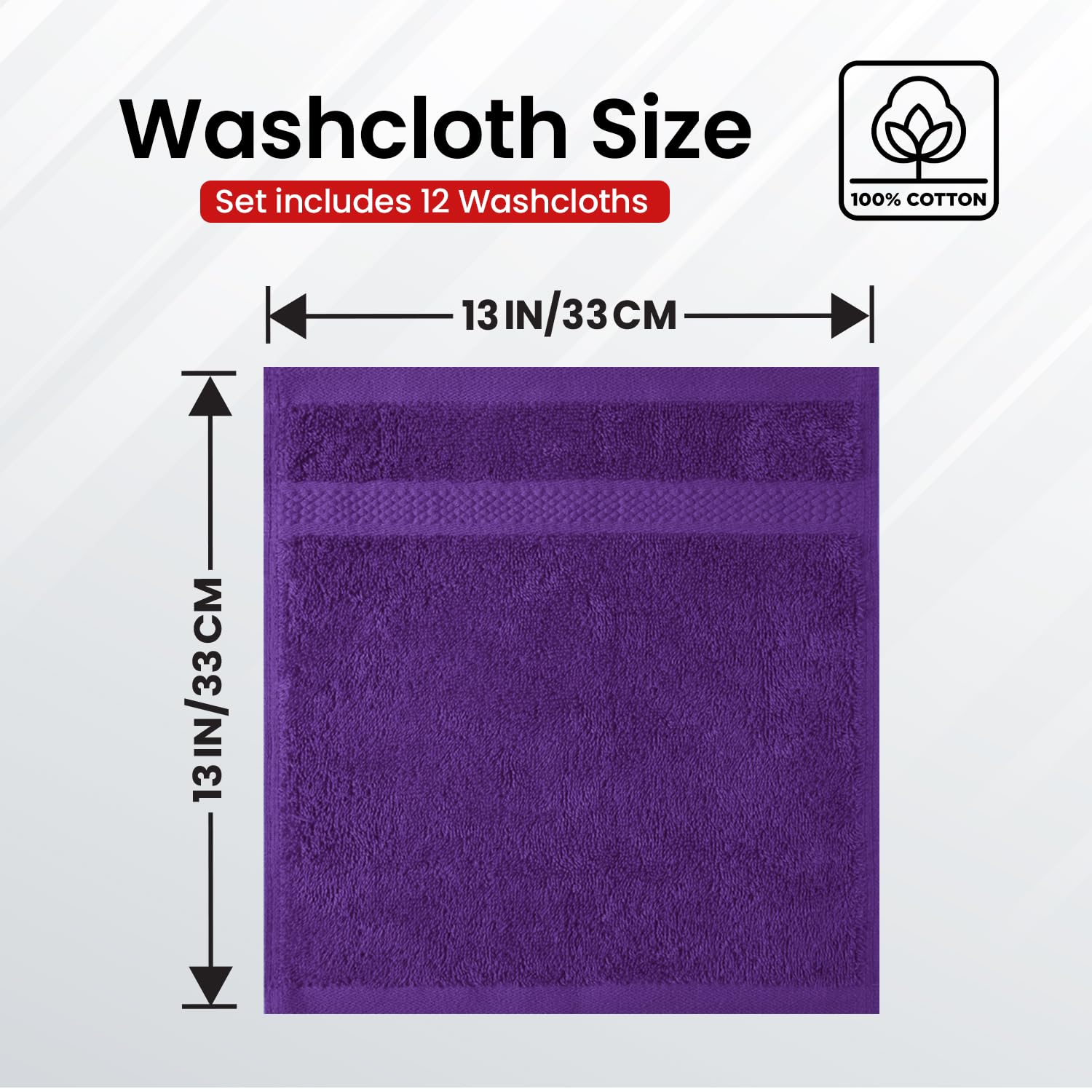 Bulk pack of 12 washcloths for bath, gym, and spa