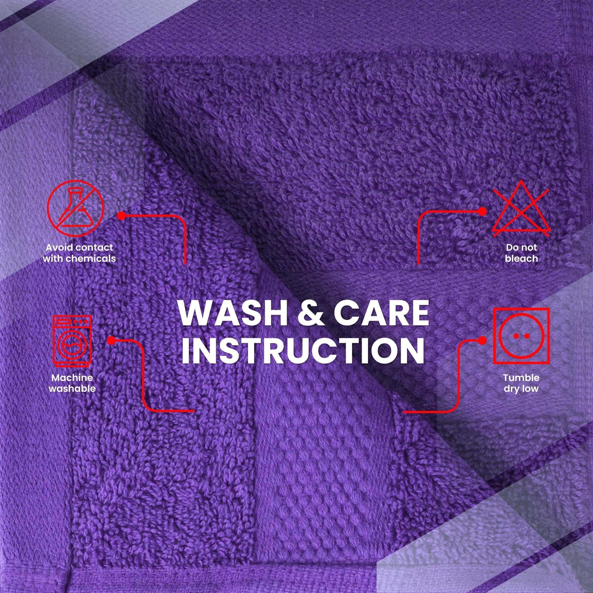 Profound Purple washcloth adds a luxurious bathroom touch