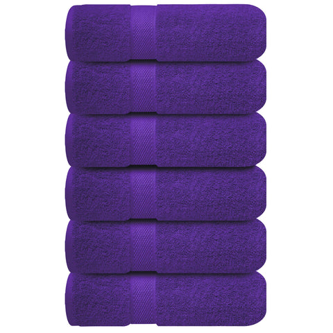 Infinitee Xclusives Purple Hand Towels hung to dry showing quick-dry design