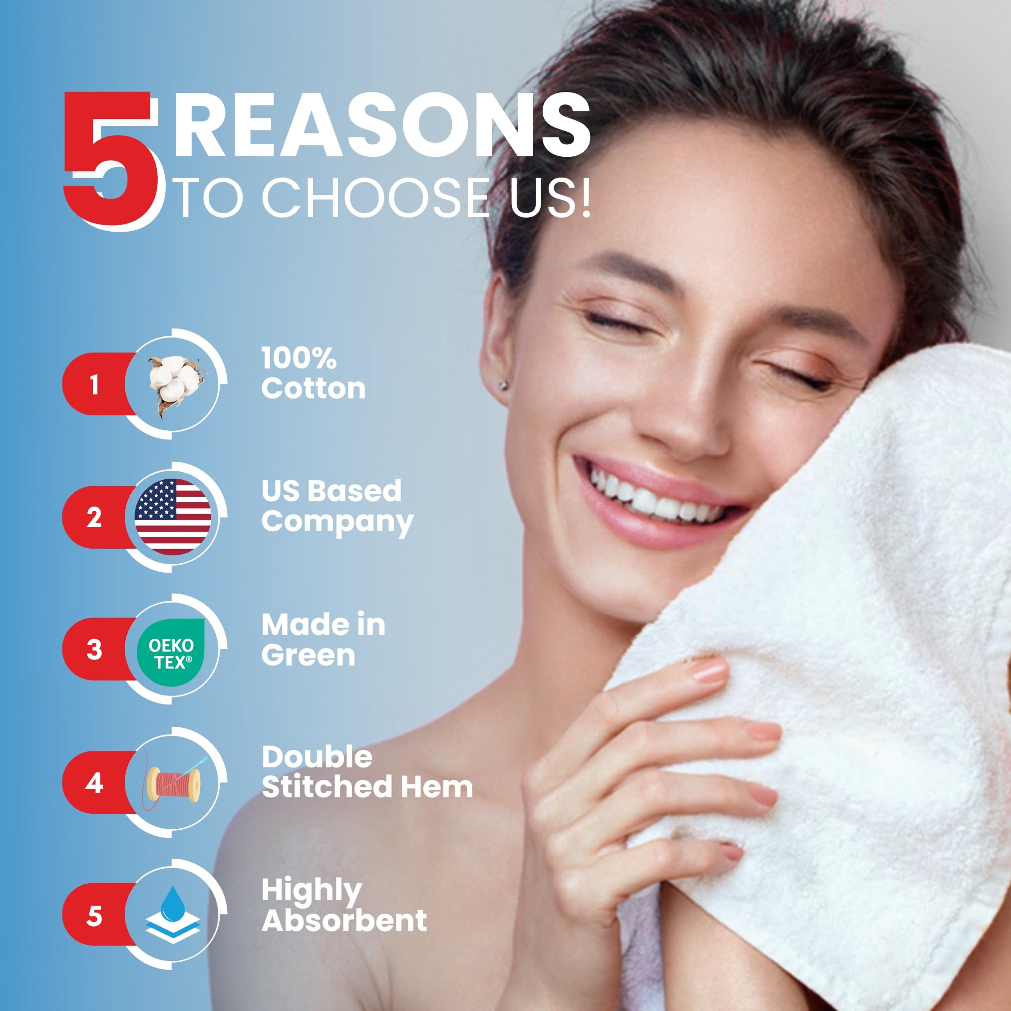 Soft absorbent cotton texture of Infinitee Xclusives washcloths shown for skin care.