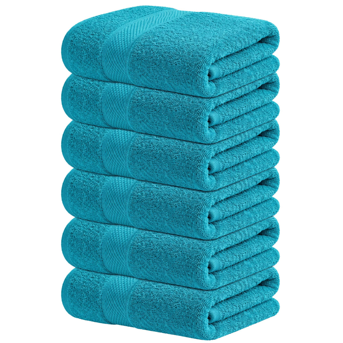 Infinitee Xclusives Teal Hand Towel close-up showing plush cotton texture for absorbent drying
