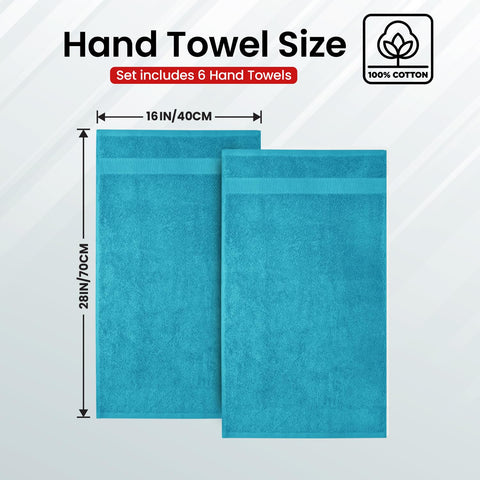 Infinitee Xclusives Teal Hand Towel adds color while delivering quick absorption