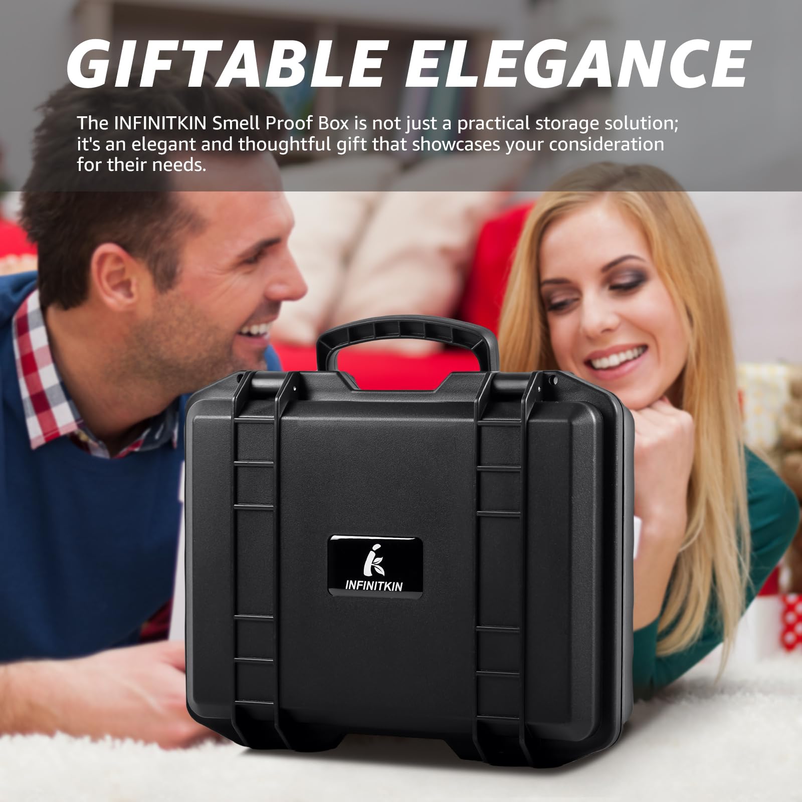 INFINITKIN Smell Proof Box gift-ready presentation with elegant packaging.