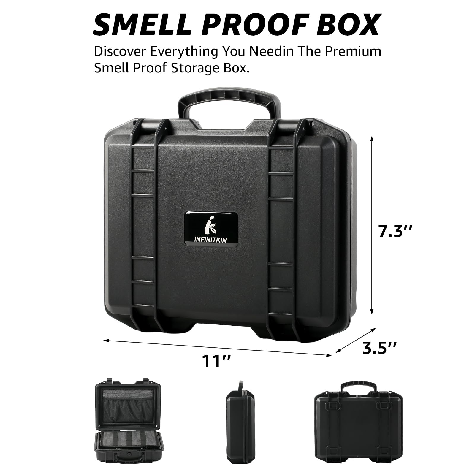 INFINITKIN Smell Proof Box lock assembly demonstrates the combination lock.
