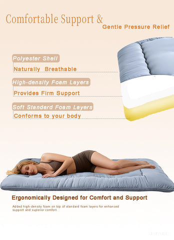 Ingdgnoso full-size futon 80x54 laid out for guest-ready sleeping comfort.