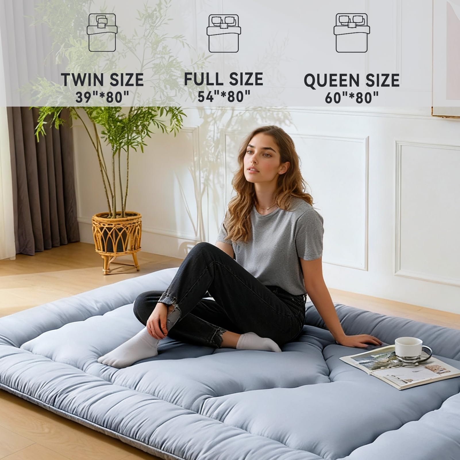 Ingdgnoso pet-friendly mat doubles as cozy pet area.