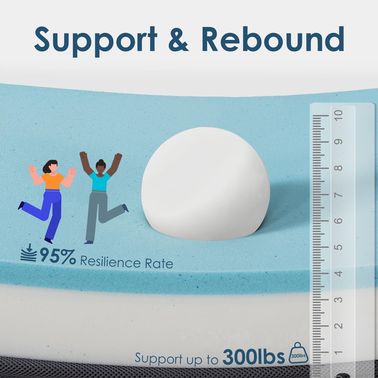 INGEROOM foldable twin mattress with memory foam topper for support.
