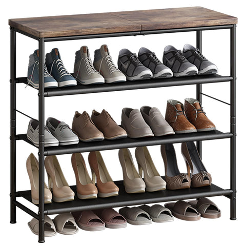 INGIORDAR four-tier shoe rack top MDF board for organized entryway storage.