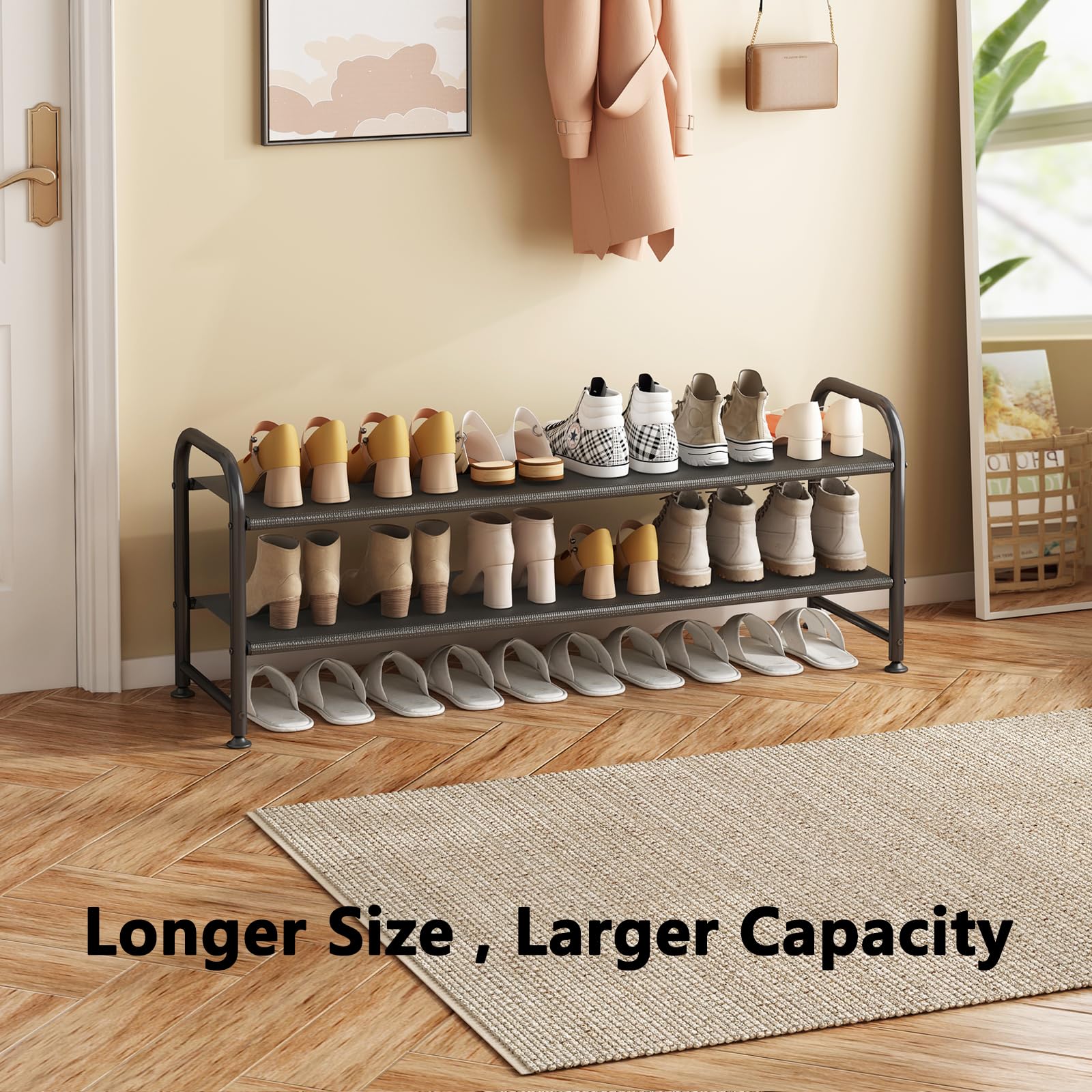 INGIORDAR 2-Tier side view shows slim profile ideal for tight entryways.