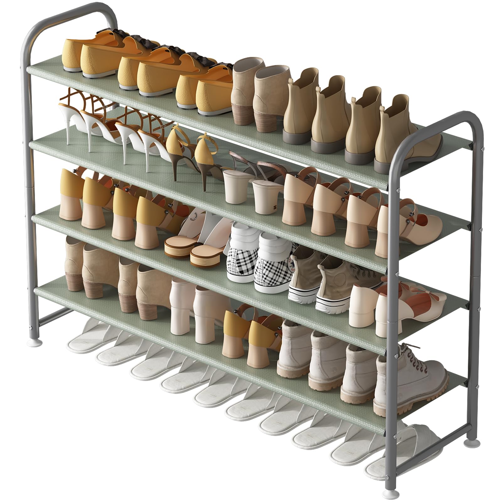 INGIORDAR 4-tier shoe rack in a closet for organized footwear storage