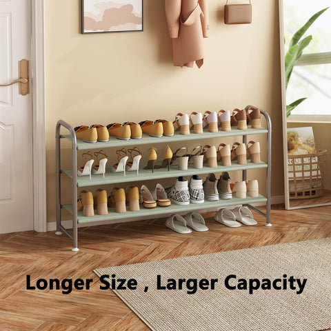 INGIORDAR shoe rack side view shows slim footprint for small spaces