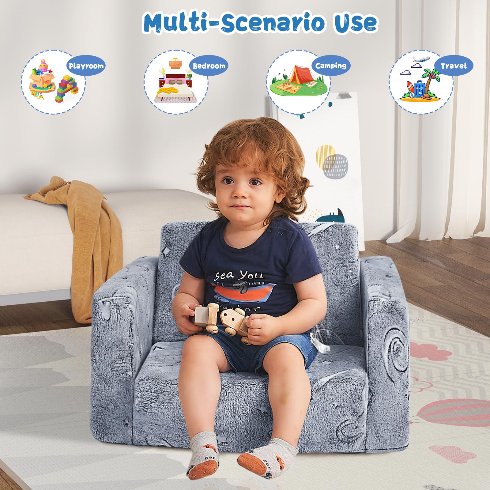 inhand convertible toddler lounger enables easy chair-to-recliner conversion for versatile use