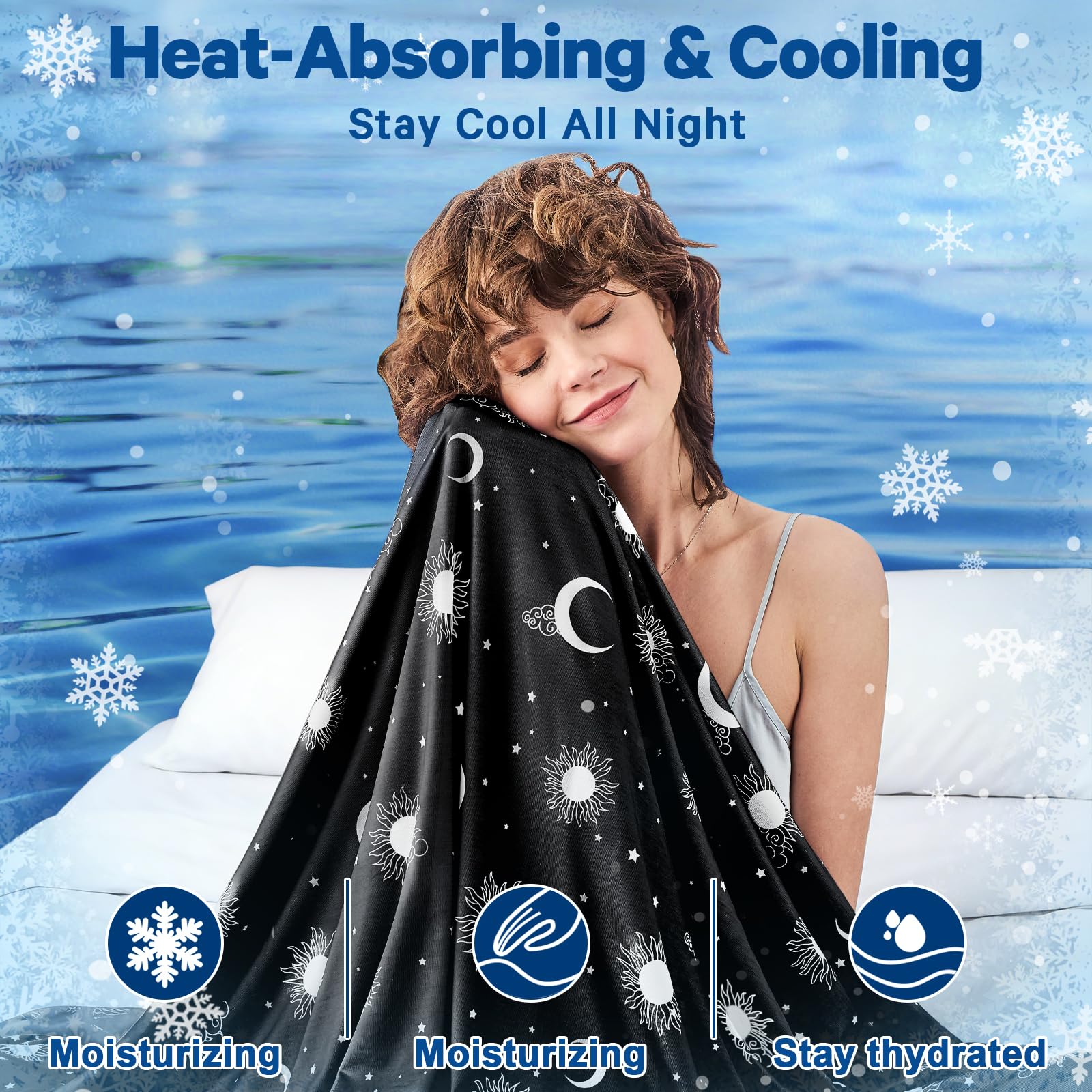 inhand cooling blanket double-sided fabric provides instant cooling