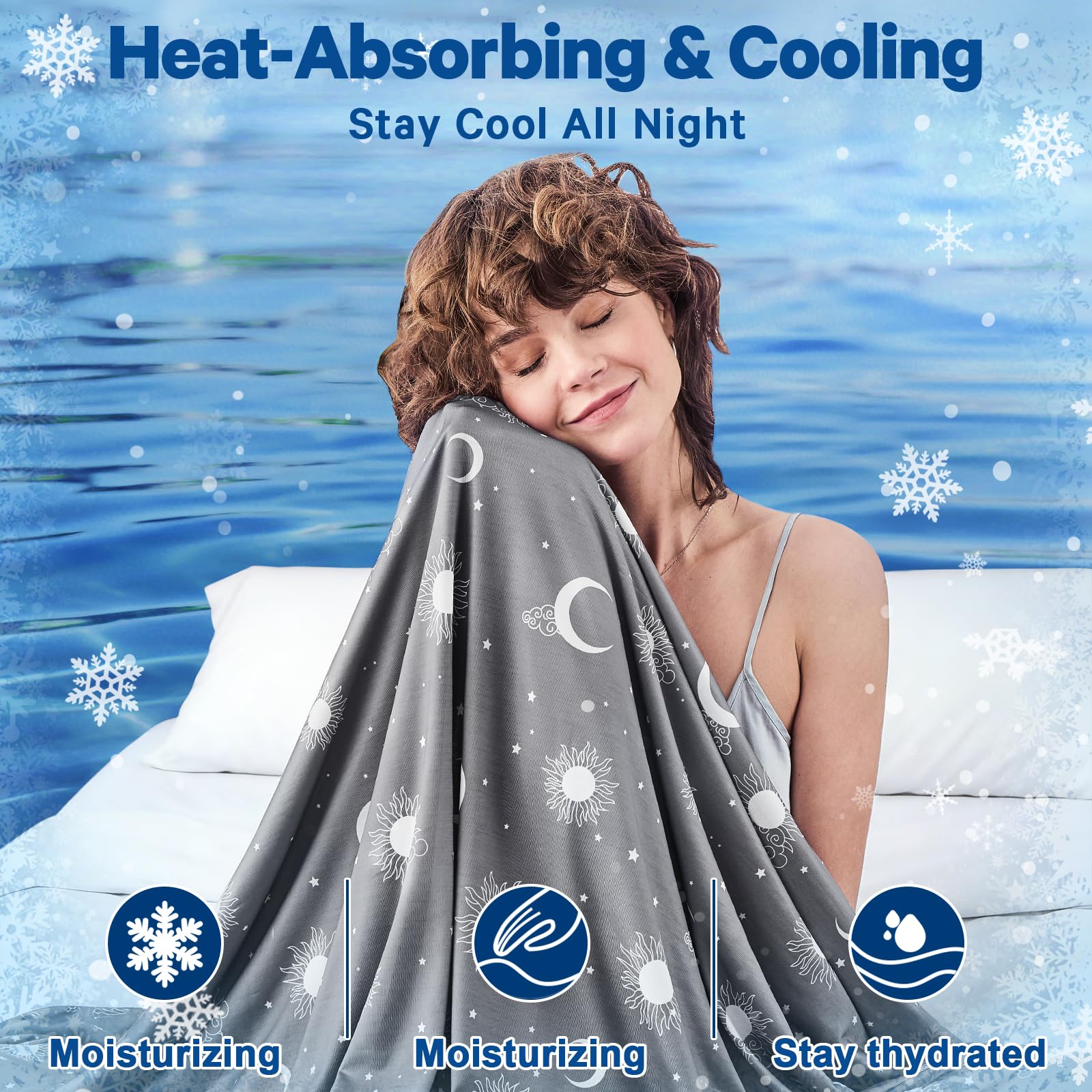 Inhand cooling blanket queen dual-sided-design offers consistent cooling on both sides
