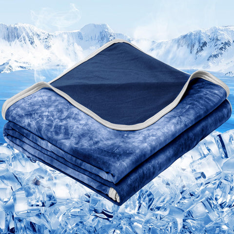 Inhand cooling blanket front nylon fabric for a cooler night sleep.