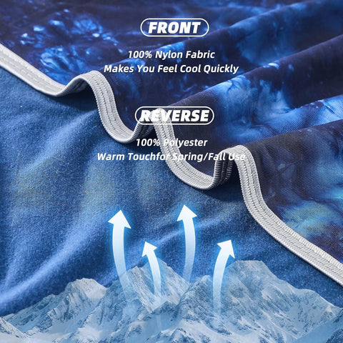 Inhand cooling blanket on bed offers generous coverage for two.