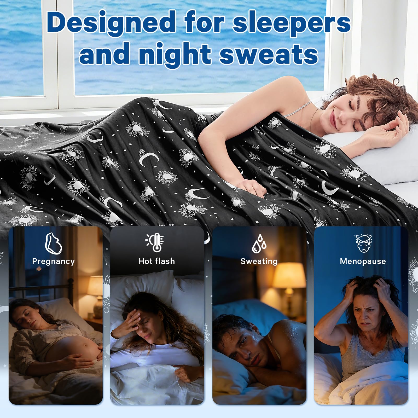 inhand cooling blanket on sofa delivers cooling comfort