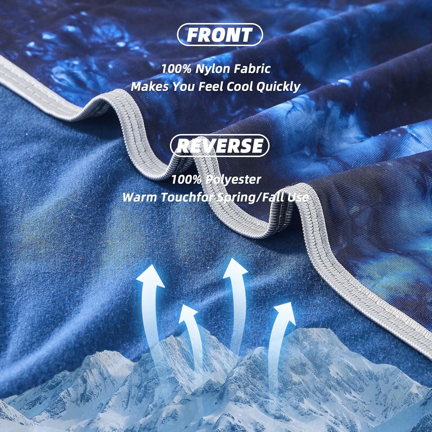 Unique tie-dye design blends style with practical cooling.