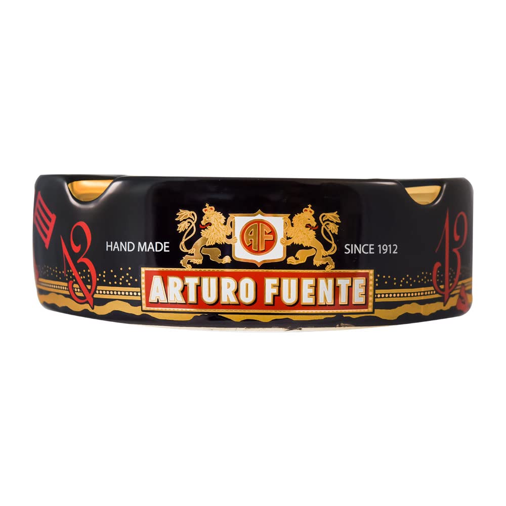 Inhouse Arturo Fuente porcelain ashtray black with a sleek edge and a premium feel.