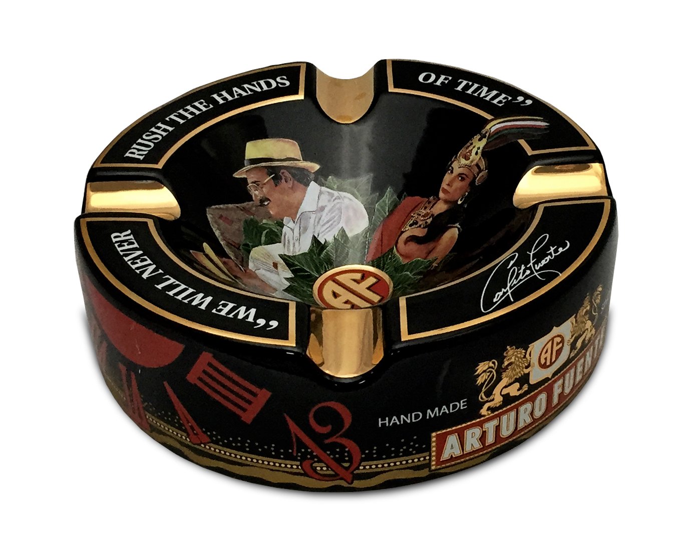 Inhouse Limited Edition Arturo Fuente porcelain ashtray in black, ideal for lounge cigar sessions.