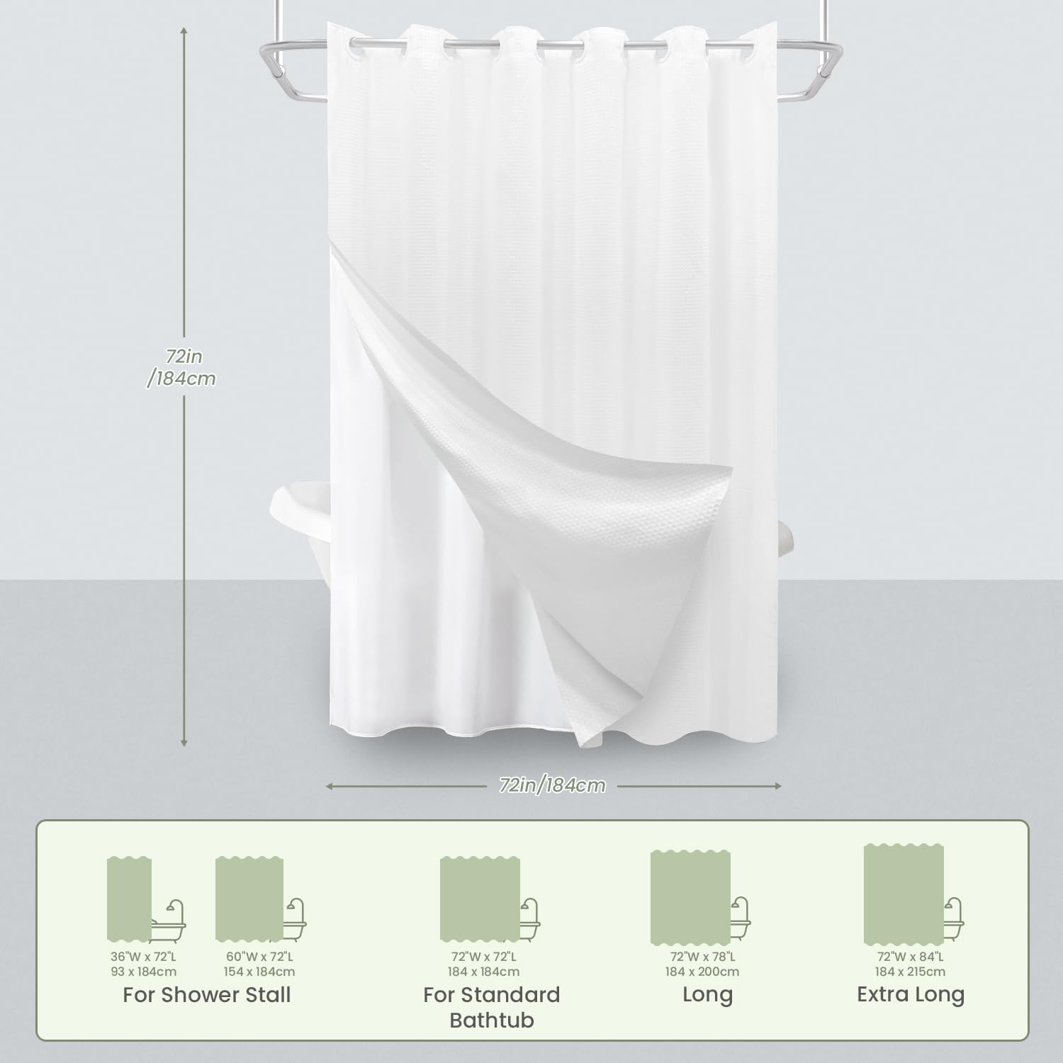 INHOUSOLU 230gsm weighted-hem provides durable drape.