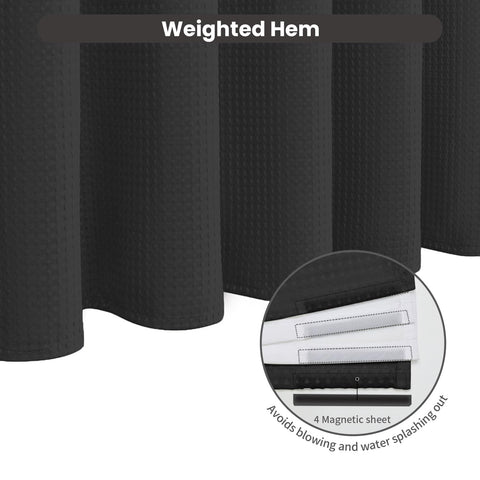 INHOUSOLU magnetic weighted bottom holds the curtain in place