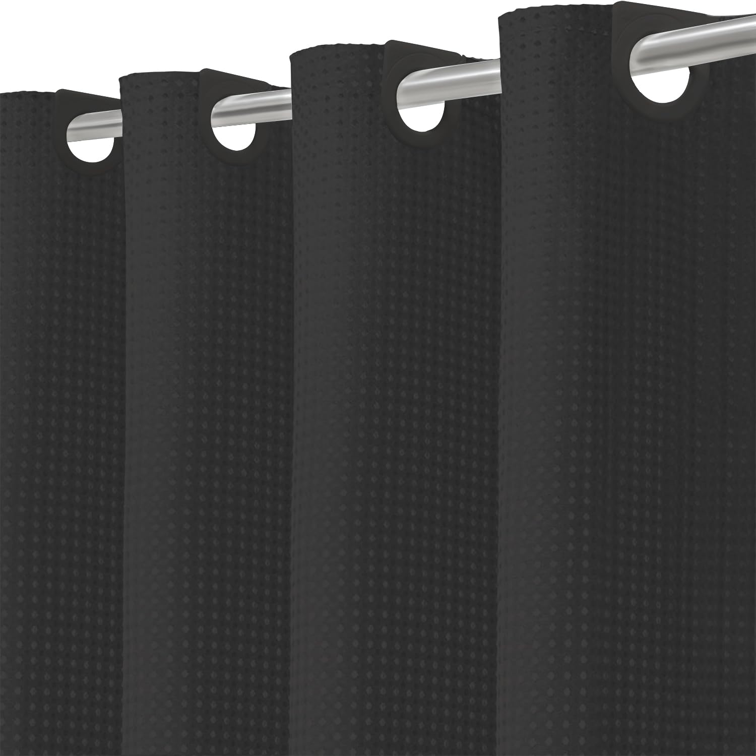 INHOUSOLU No Hook Waffle Curtain demonstrates quick, hook-free installation