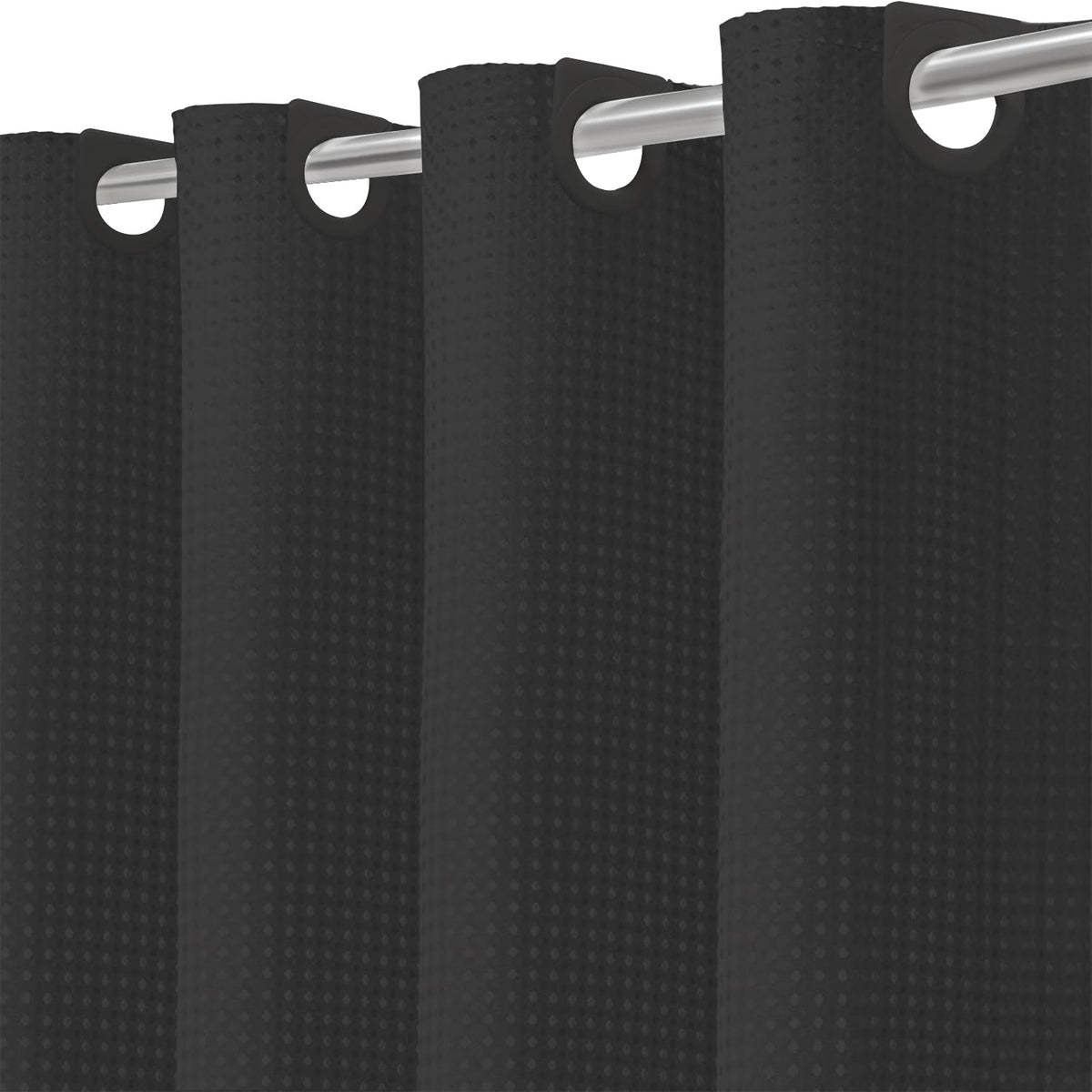 INHOUSOLU No Hook Waffle Curtain demonstrates quick, hook-free installation