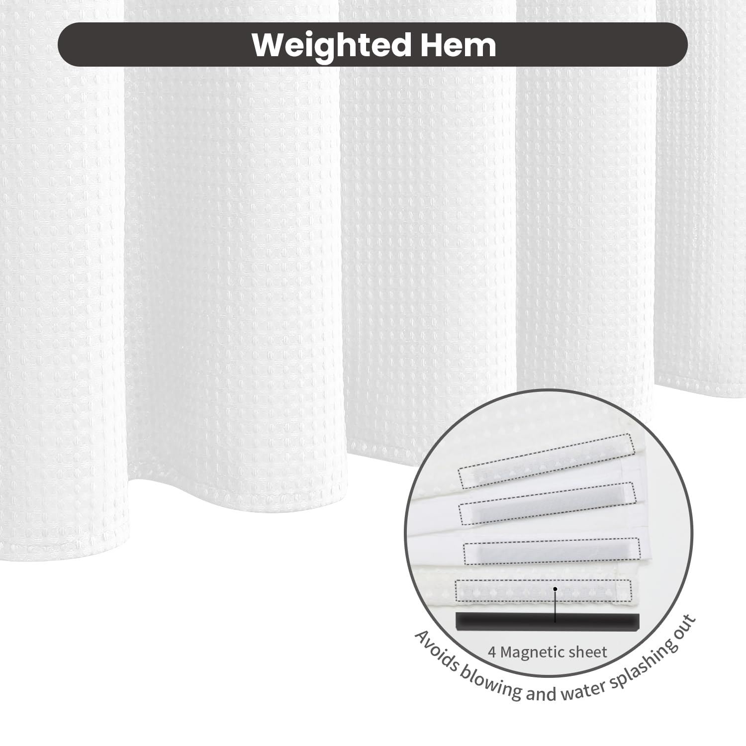 INHOUSOLU water-repellent polyester curtain dries quickly and reduces splash.