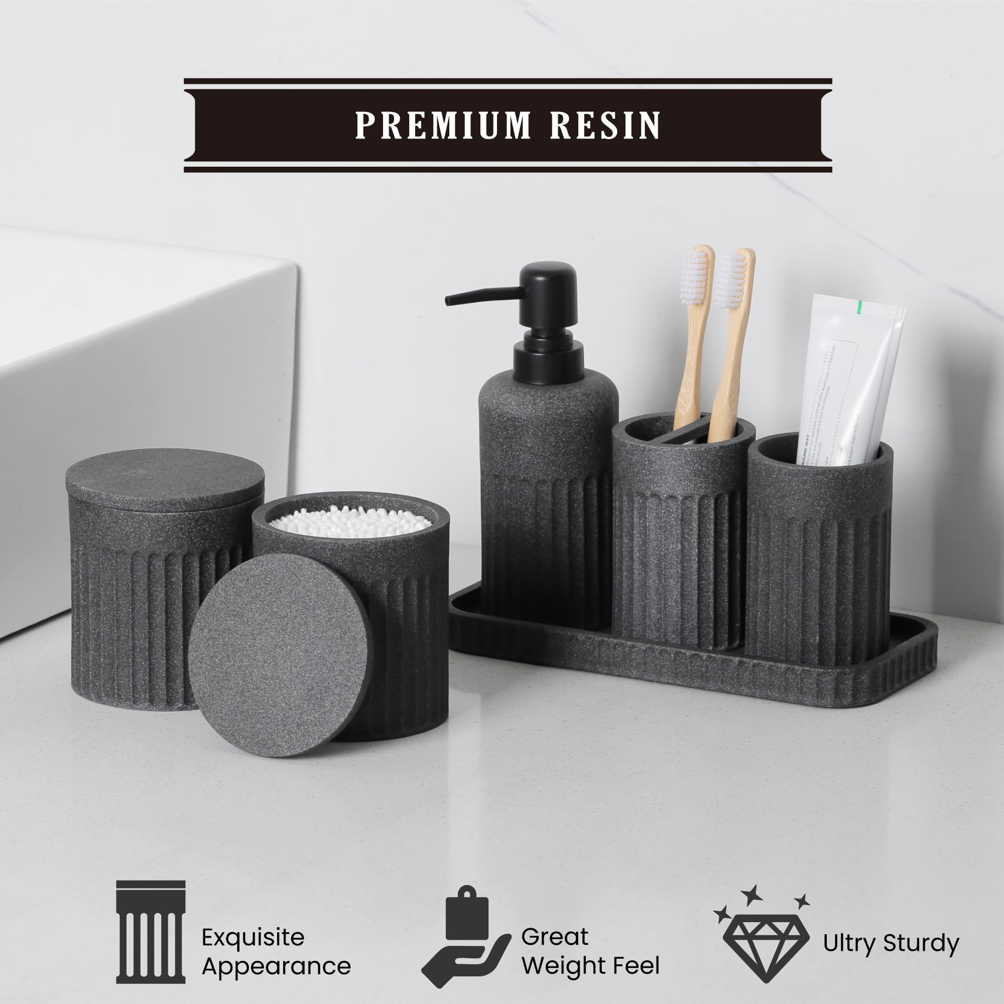 INIUNIK qtip jars keep essentials clean and dust-free.