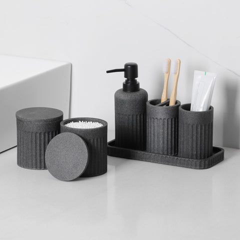 INIUNIK soap dispenser close-up demonstrates smooth pour and premium resin feel.