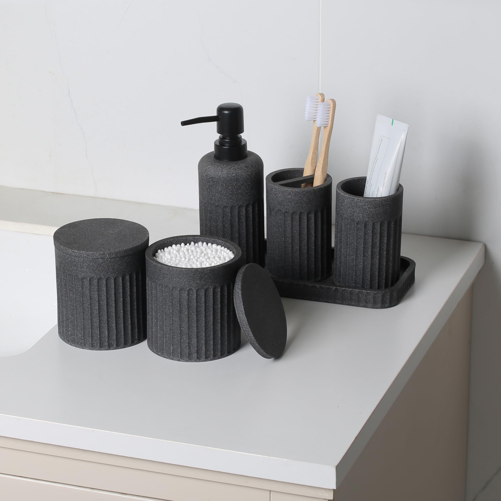 INIUNIK tumbler for bathroom keeps cups within reach with tidy style.