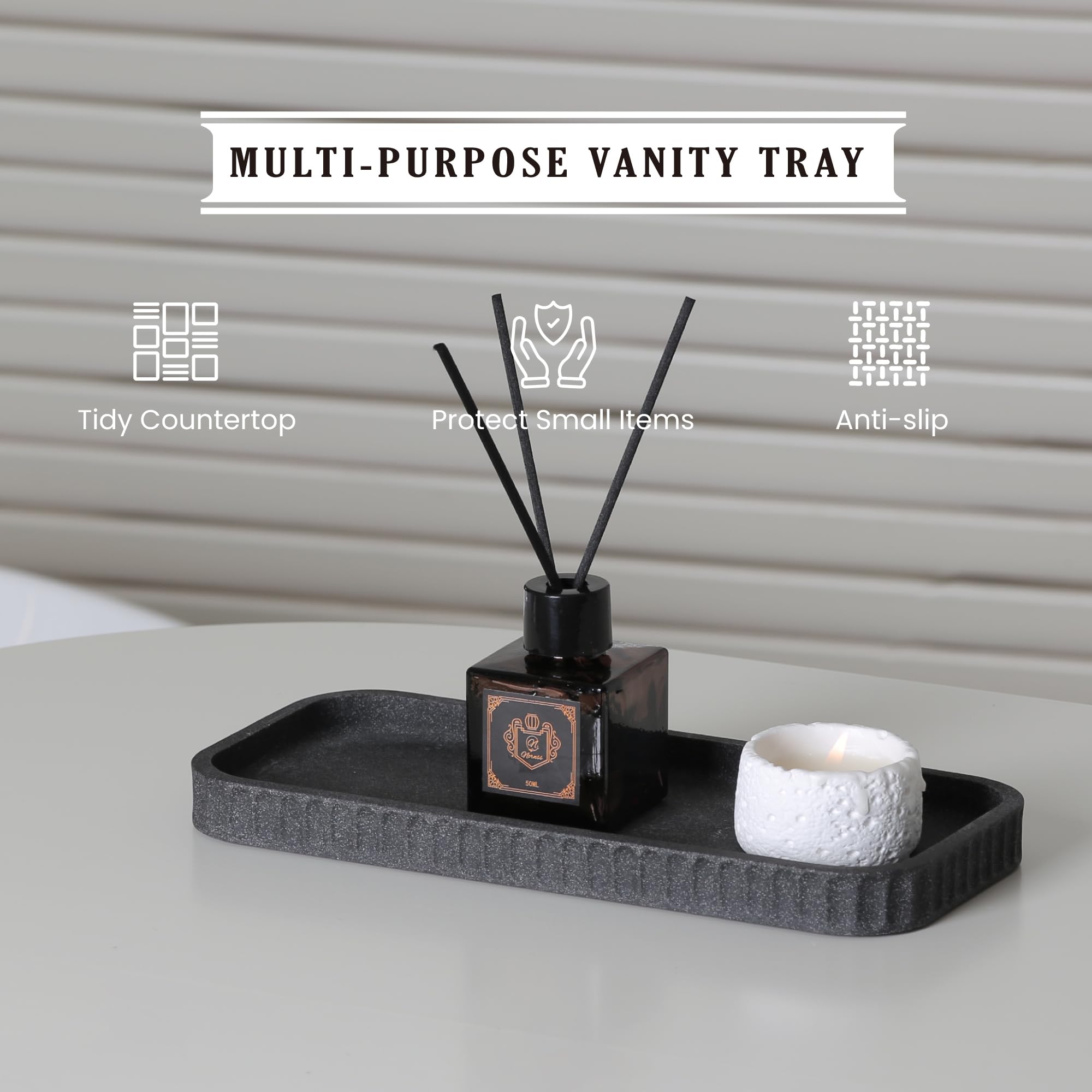 INIUNIK bathroom set in dark grey complements modern decor.