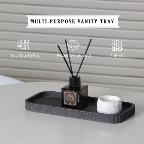 INIUNIK bathroom set in dark grey complements modern decor.