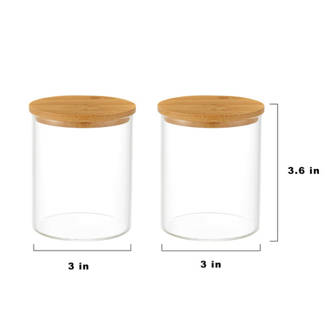 INIUNIK glass canisters add elegant touch to bathroom decor.