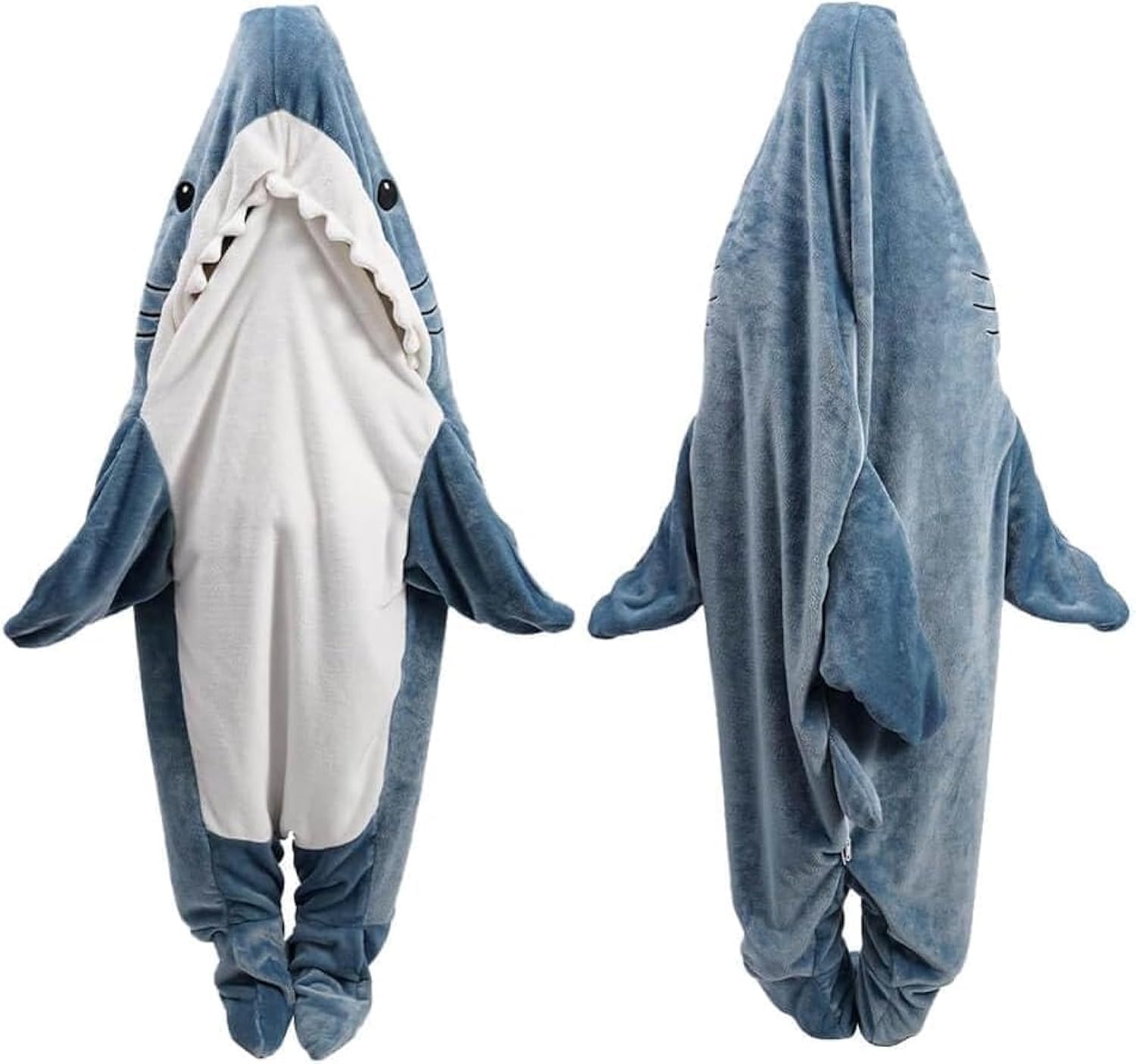 inkArts Shark Blanket Hoodie front view, cozy wear for movie nights