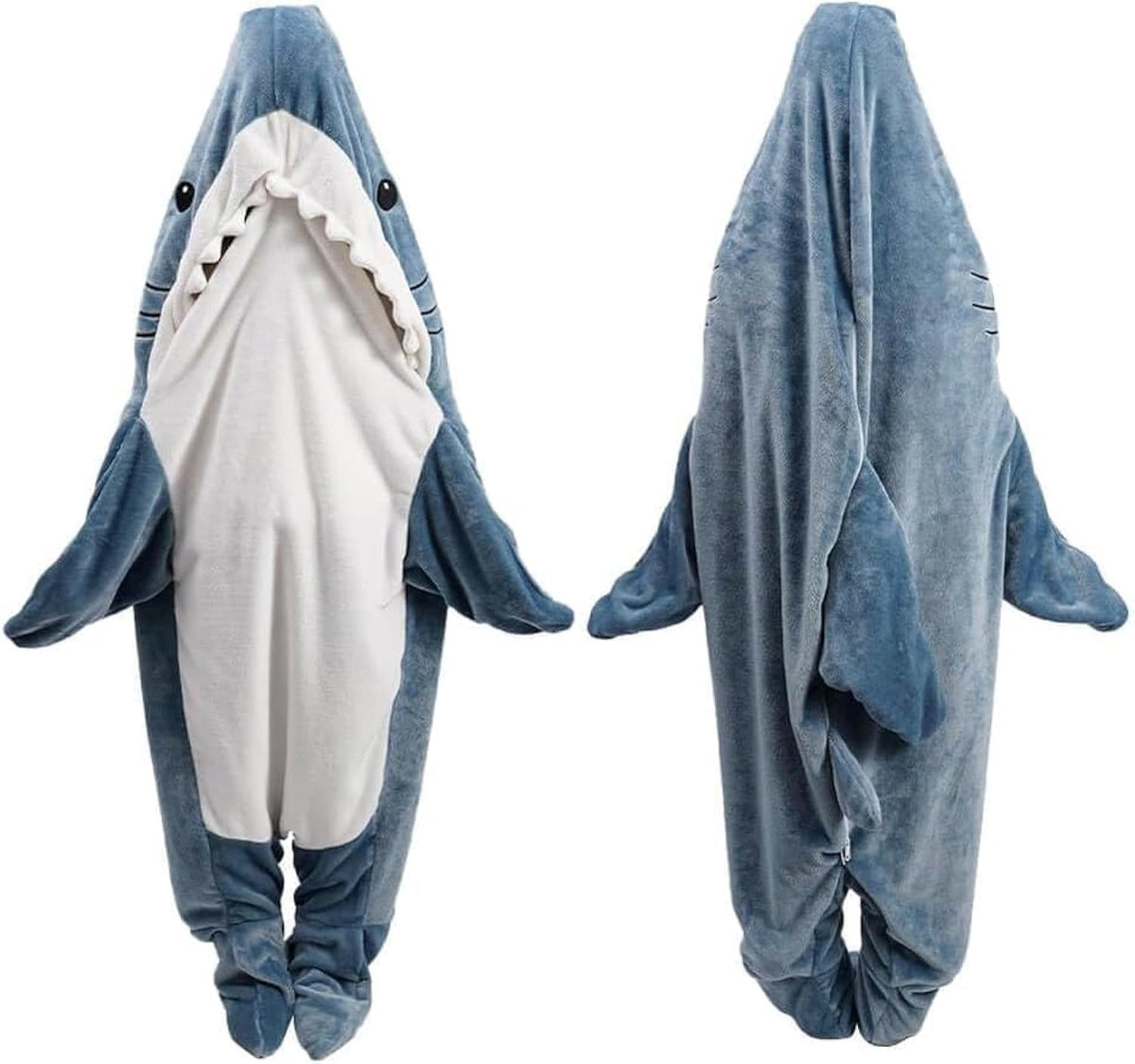 inkArts Shark Blanket Hoodie front view, cozy wear for movie nights