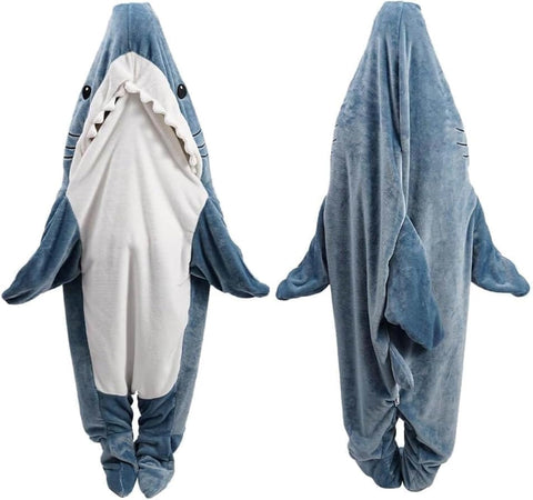 inkArts Shark Blanket Hoodie front view, cozy wear for movie nights