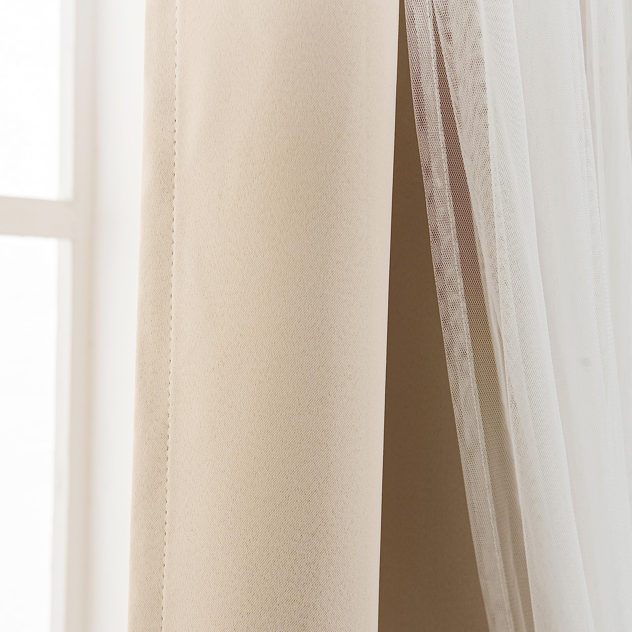 Noise-reducing design softens outside sounds for a calmer room.