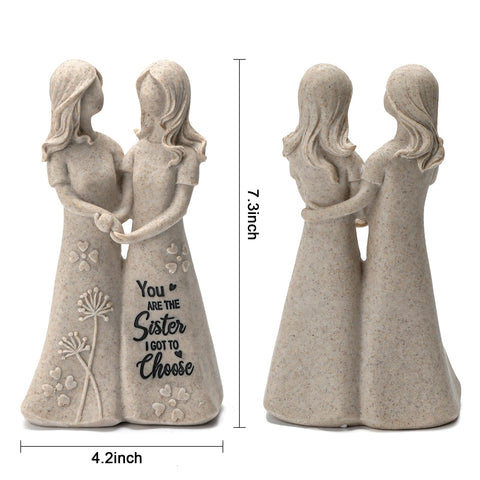 INLOMEM sister figurine art detail reveals resin craftsmanship and handcrafted charm.
