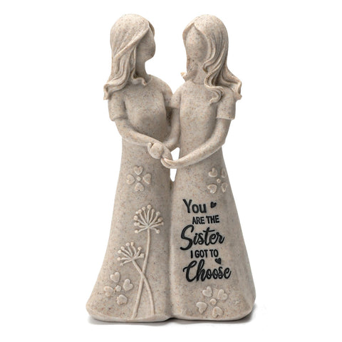 INLOMEM sister figurine hand-painted granite shows a heartfelt friendship keepsake for desks.