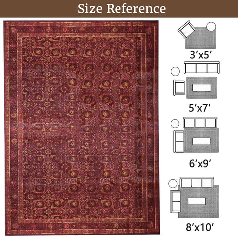 Inlume stain-resistant dining-bedroom rug ideal for families and daily use