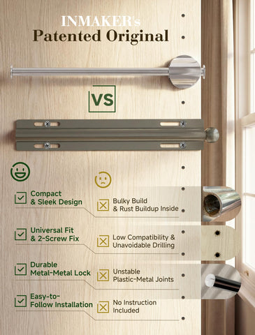INMAKER valet rod features petal-inspired design for a sleek finish.