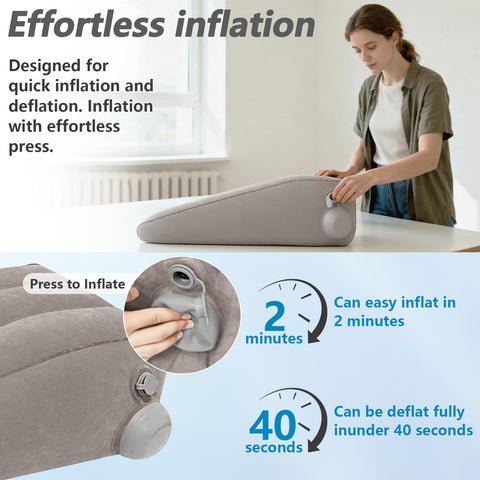 Inmoredo single-leg pillow used on bed for post-surgery support.