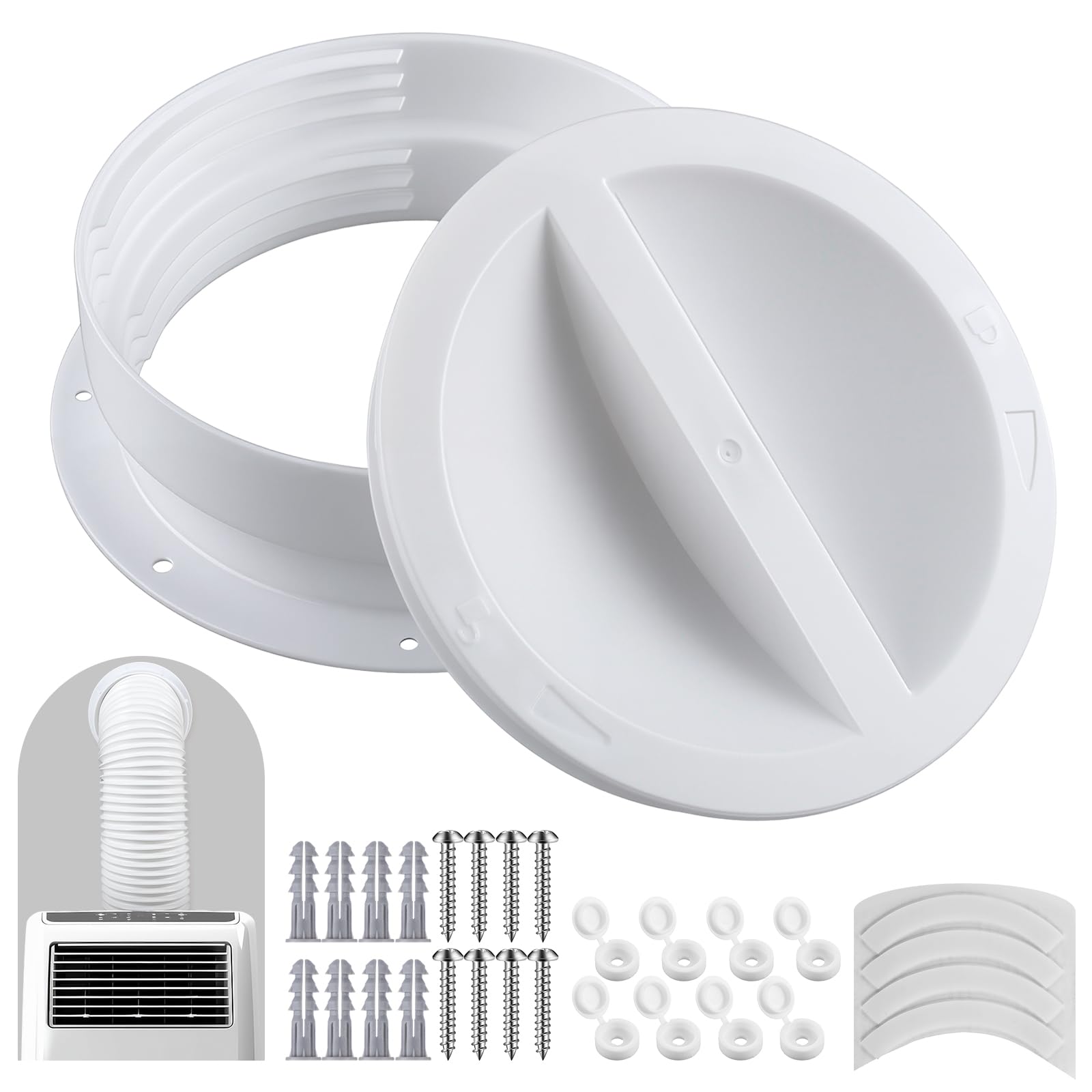 Innconee wall mount connector for 6 inch hose enables secure, leak-free venting