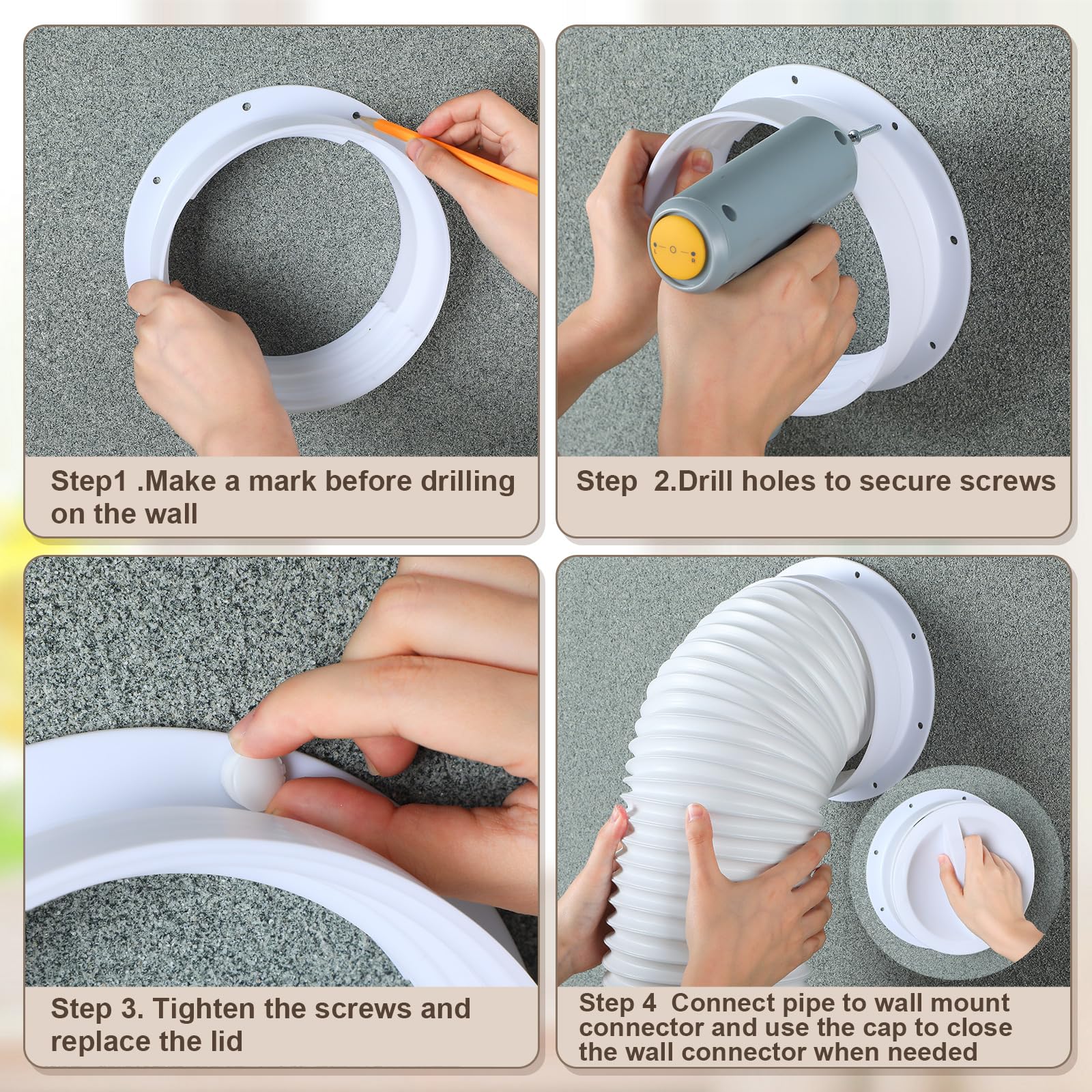 Innconee wall mount screws with caps simplify clean, quick installation