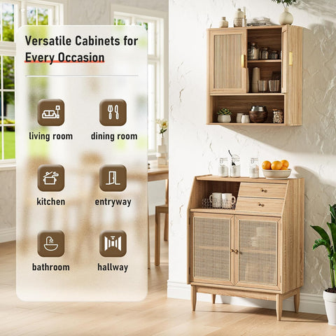 INNOD wall cabinet with open shelves for quick access and display.