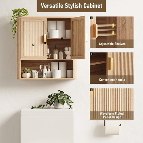 INNOD over-toilet storage cabinet mounted to save floor space in small baths.